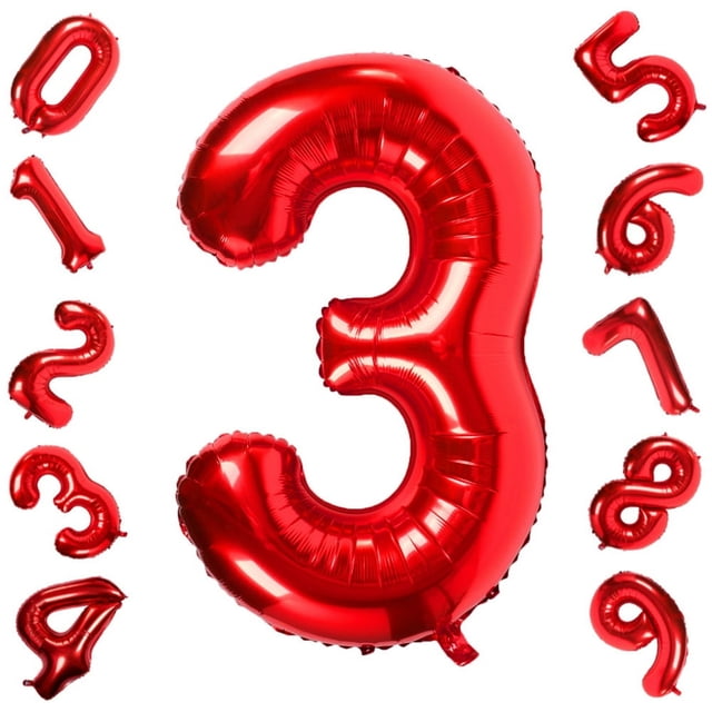 MesaSe Ballons Rouges 1 Ballons de 40 Pouces en Feuille pour Fête d'Anniversaire Décorations Fournitures Ballons Numériques en Hélium Mylar (Numéro Rouge 1)