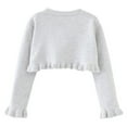 thumbnail image 4 of BULLPIANO Girls' Bolero Shrug Cardigan Sweaters Long Sleeve Button Closure Cute Lightweight Knit Cropped Cardigan, 4 of 8