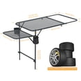 thumbnail image 3 of Camping Table with Cupholders, Overlanding Gear for Outdoor Work, Car Camping Essentials, Tailgate Table with Mesh Surface, One Wing Panel, and Heavy-Duty Design for Camping and On-the-Go Adventures, 3 of 7