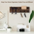 thumbnail image 4 of Wood Key Holder for Wall Decorative Entryway Shelf with Hooks Holds Keys Dog Leash Sunglasses Key Hanger with 3 Hooks Organizes, 4 of 10
