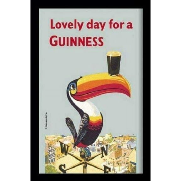 Metal Tin Sign 8" X 12" - Guinness Toucan Bar Nostalgia Mirror Mirror Metal Plaque Cafe, Bar, Home Wall Decor