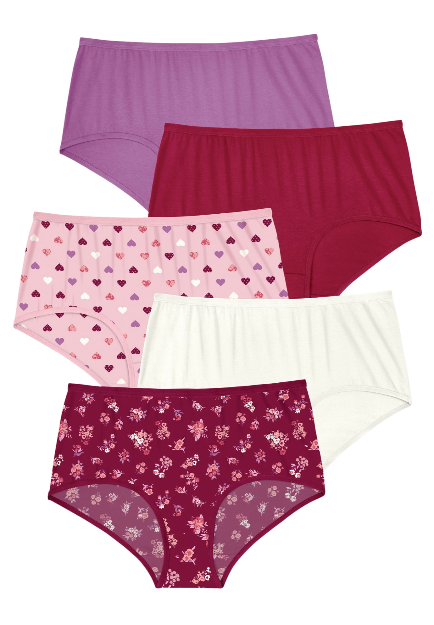 Comfort Choice Comfort Choice Women's Plus Size 5Pack Stretch Cotton