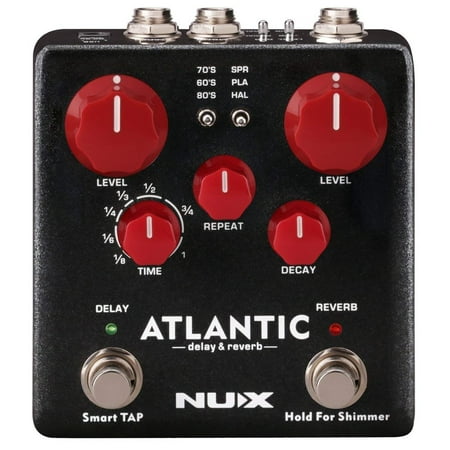 NUX Atlantic Multi Delay and Reverb Effect Pedal with Inside Routing and Secondary Reverb
