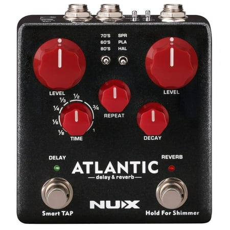 NUX Atlantic Multi Delay and Reverb Effect Pedal with Inside Routing and Secondary Reverb (Best Tape Delay Pedal 2019)