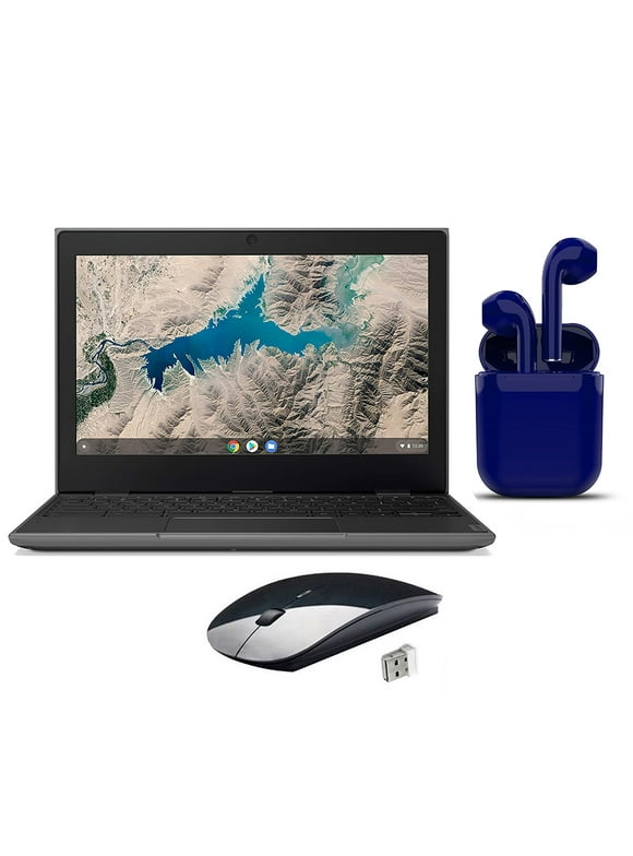 Restored | Lenovo Chromebook | 2023 Latest OS | 11.6-inch | 4GB RAM | 32GB SSD | Intel Celeron N4020 | Bundle: USA Essentials Bluetooth/Wireless Airbuds, Wireless Mouse By Certified 2 Day Express