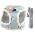 thumbnail image 1 of Cotton Blend Breathable Pet Cat Dog Vest Chest Strap with Pulling Rope(Blue， S), 1 of 14
