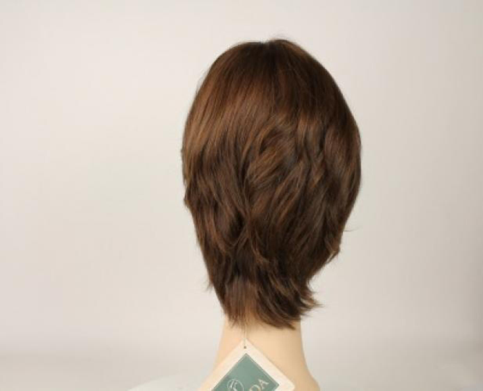 European Human Hair Freeda Wig Shlomit Brown With Reddish Highlights Skin Top Size L