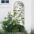 thumbnail image 3 of Amagabeli 2 Pack Black Garden Trellis for Climbing Plants 46" x 15" Black Sturdy Iron Potted Support Vines Vegetable Flower Patio Metal Wire Lattices Grid Trellises for Grape Cucumber Clematis, 3 of 8