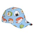 thumbnail image 3 of Naloa Original Classic Low Profile Hat Men Women Baseball Cap Dad Hat Adjustable Unconstructed Kawaii Sushi Print Cap, 3 of 9