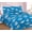 Blue, variant on 3-Piece Full Shark Old Teal for Kids Microfiber Bedding Quilt Set, 1 Print Quilted Coverlet with 2 Matching Pillow Shams Included