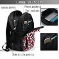 thumbnail image 4 of Pofeuu Rose Flowers Print Storage Laptop Backpack with USB Charging Port[Water Resistant] College Computer Bookbag Fits, 4 of 7
