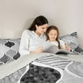 thumbnail image 5 of jejeloiu Waves Striped Lines Bedding Comforter Set,Boho Gemoetric Pattern Twin Comforter Sets,Gray Mermaid Print Bedding Set For Adults,Super Cozy Room Decor Reversible,2-Piece, 5 of 8