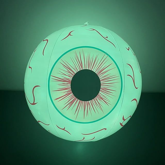 Halloween Eyeball Inflatable Decoration 15.7 Inch PVC LED Light-Up Balloon with Remote Color Changing | Durable Outdoor Indoor Party Prop for Halloween Garden Yard Wall Hanging