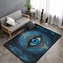 TEQUAN Area Rugs for Living Room Bedroom, Mythic Mandala Eye Printed Carpet Non-Slip Door Mat Polyester Floor Mats, 60" x 39"
