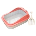 thumbnail image 2 of Esquirla Cat Litter Tray Cat Litter Container with High Side Open Top Pet Litter Tray Pink, 2 of 8