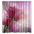 thumbnail image 1 of Cortina de baño ABPHQTO de poliéster impermeable flor rosa 160x180 cm, 1 of 1