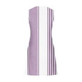 thumbnail image 5 of Viikei Womens Dresses Plus Size Clearance,Women's Party Short Sleeve Dress,Women's Stripe Printed Lace Sleeveless Pocket V-Neck Dress Purple L, 5 of 5
