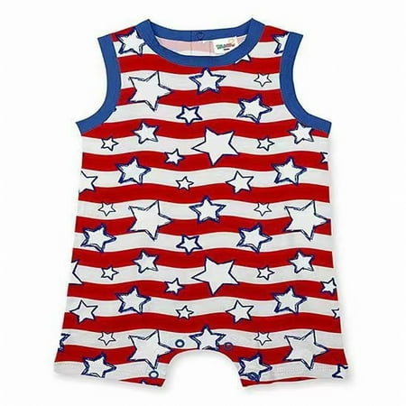 

MANHUJI Newborn Clothes Infant Baby Independence Day Sleeveless Onesie Wrap Farting Clothes Striped Five Pointed Star Print Babysuit Little Sleepies Baby Items Sleeper (B 70)