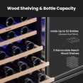 thumbnail image 3 of Yeego 24 Inch Dual Zone Wine Fridge Cooler, Holds 52 Bottles, 40-65°F Wine Refrigerator with Glass Door, Built-in and Freestanding Under Counter, 3 of 8