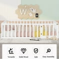 thumbnail image 5 of Gewnee Queen Size Toddler Floor Bed,Pine Wood Kids Floor Bed Frame with Fence and Door,White, 5 of 8