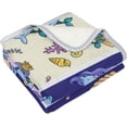 thumbnail image 2 of SKYSONIC Velvet Plush Throw Thermal Blanket 4 x 5 FT Mermaids Dolphins Flannel Fleece Blanket for Women Kids Couch Bed Sofa Car, 2 of 5