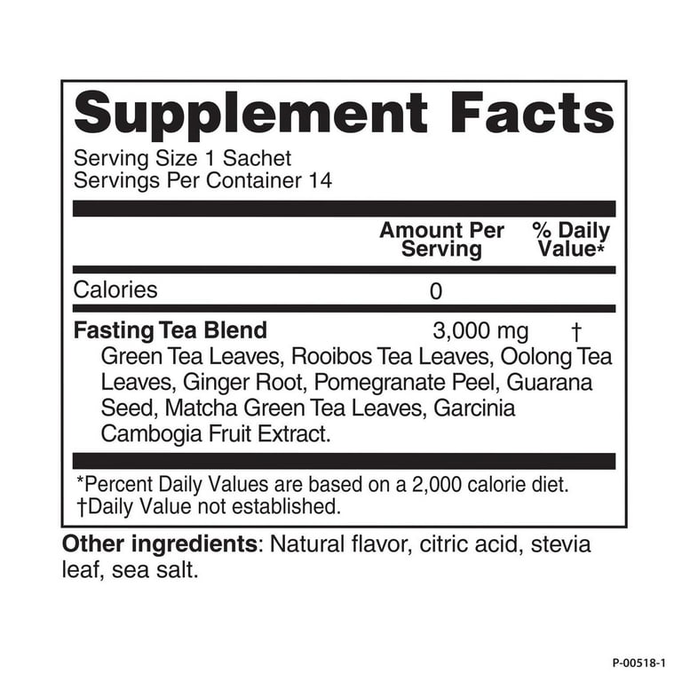 Fasting 16:8 Intermittent Fasting Individual Tea Bags, 0 Sugar, 0