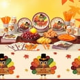 thumbnail image 4 of Souew Thanksgiving Dinnerware Set E, Turkey Thanksgiving Fall Thanksgiving Paper Plates Napkins Cups Tablecloth Cutlery Tableware Set for Autumn Friendsgiving Decorations, 4 of 6