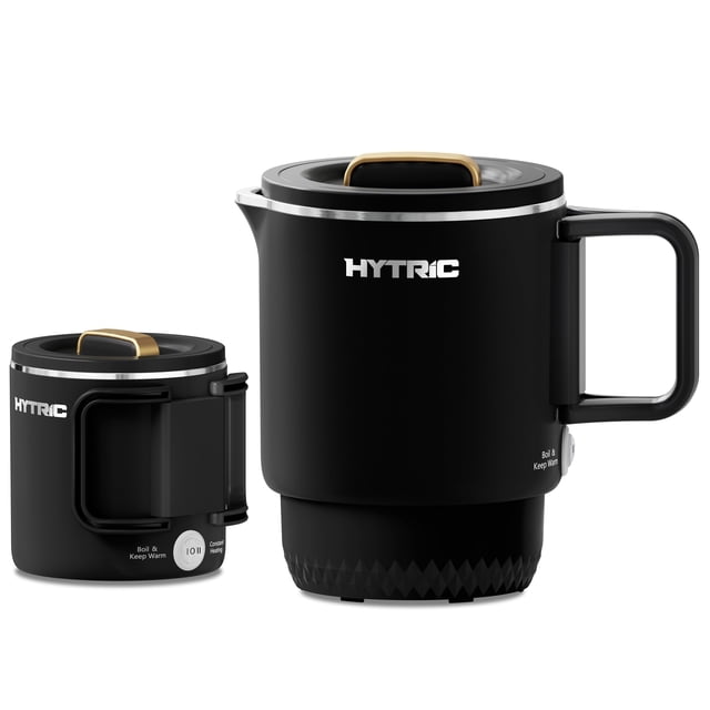HYTRIC Bouilloire Électrique de Voyage, Petite Bouilloire Électrique Pliable 650 ml, Bouilloire Portable en Acier Inoxydable avec Double Commande d'Alimentation, Petite Bouilloire Pliable