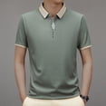 thumbnail image 5 of Summer Waffle Contrast Color Men's Fashion Casual Polo Shirt, 5 of 7