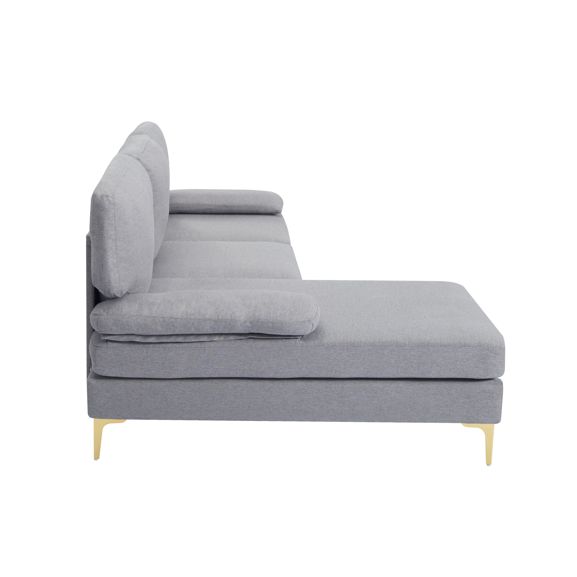 Aukfa 80" Sectional Sofa with Chaise for Living Room, Modern Lounge Couch, Pillow Top Arm, Gray