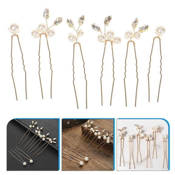 LOLIPPYY 6-Pack Bridal Hair Pins with , Elegant Alloy Wedding Hair Accessories for Brides and Special Occasions