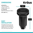 thumbnail image 5 of KRAUS Garbage Disposal Air Switch Kit in Matte Black with Push Button, AC Adapter, Power Cord, and Air Tube Included, 5 of 11