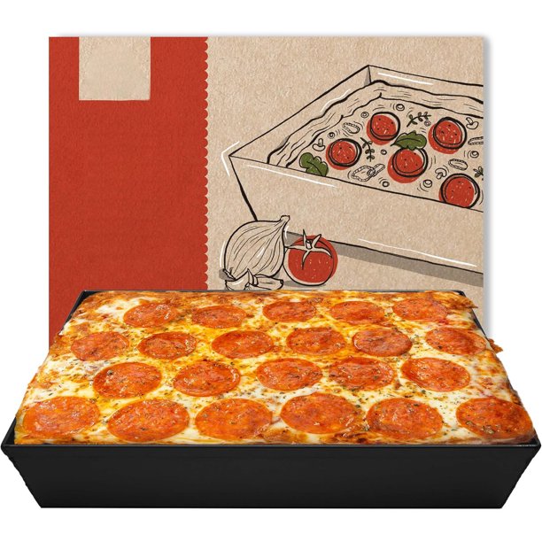 Charola para pizza estilo Detroit de , 14 x 10 pulgadas, aluminio anodizado duro, utensilios de cocina presazonados para hornear