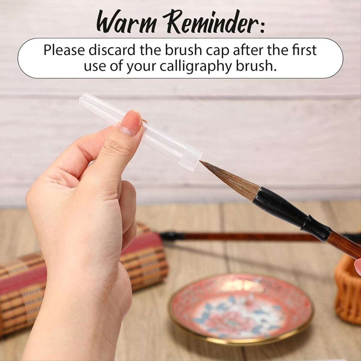 48pc Chinese Calligraphy Brush Set Watercolor Brush Bulk with Roll Bamboo Brush Holder for Writing Suitable for Painting