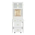 thumbnail image 5 of Zimtown Makeup Vanity Desk with Lighted Sliding Mirror for Small Space, Compact Mini Corner Vanity Set Dressing Table - Charging Station for Women, Girl Female Gift, White, 5 of 8