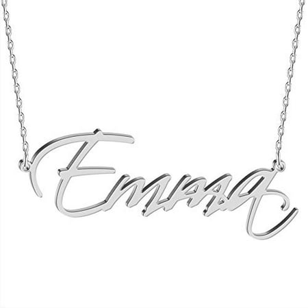 Custom Sterling Silver Name Necklace Personalized Script Nameplate Jewelry Gift for Women Walmart