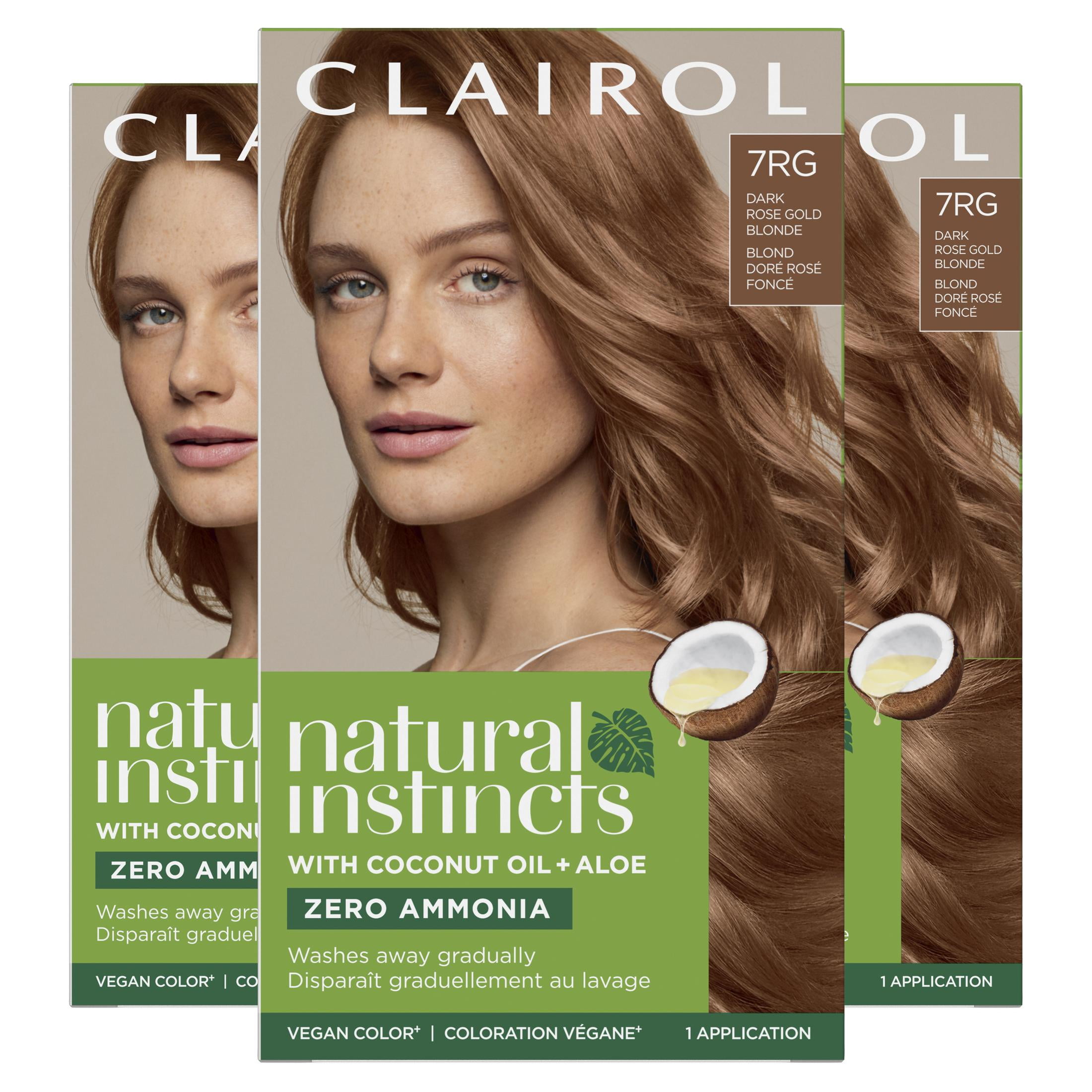 Clairol Natural Instincts Demi-Permanent Hair Color Creme, 7RG Dark Rose Gold Blonde, Hair Dye, 1 Application