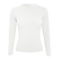 thumbnail image 4 of Womens Long Sleeve Stretch Crewneck Ribbed T Shirt Fitted Casual Basic Tops, 4 of 4