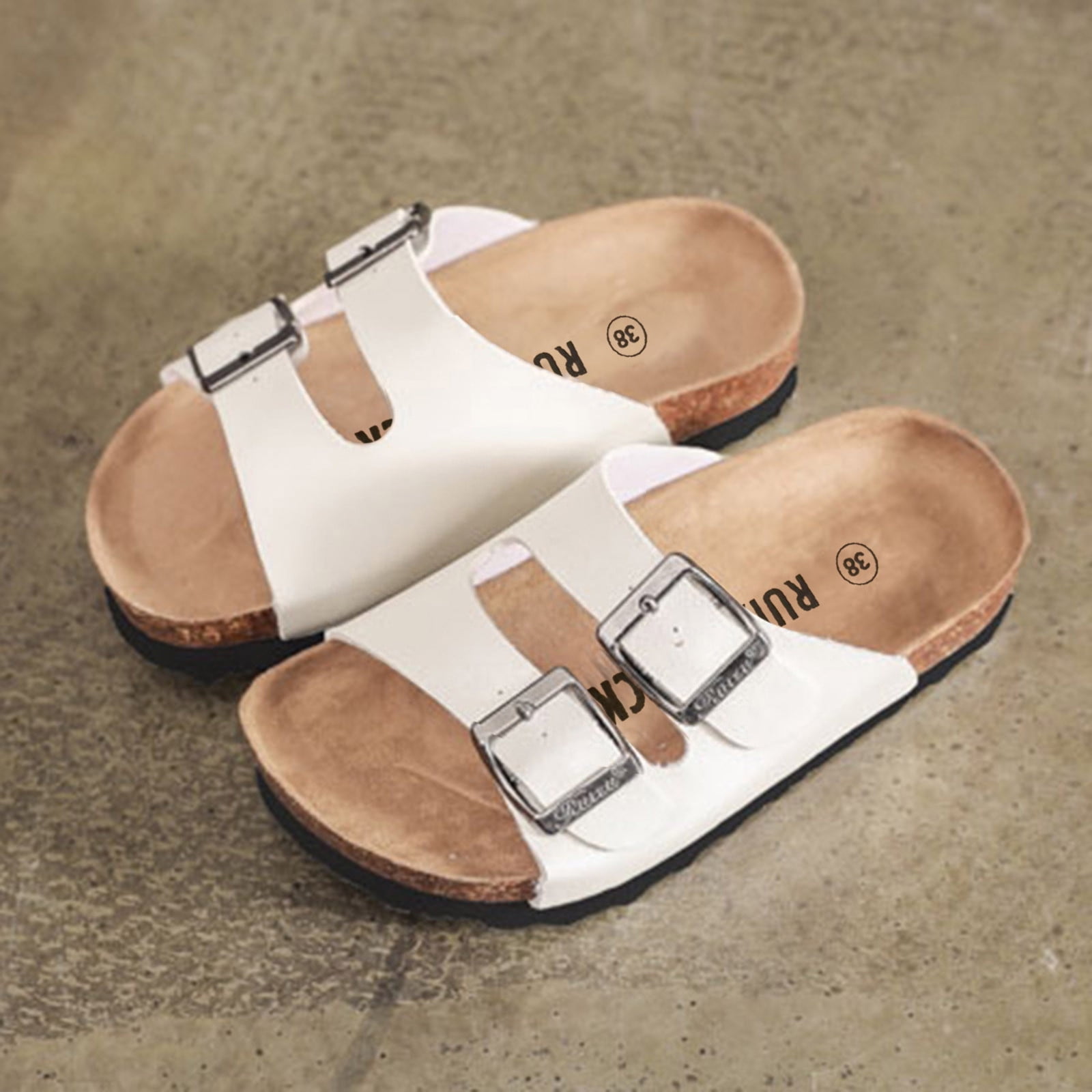 Toddler Shoes Girls Size 6 Toddler Kids Sandals Boys Girls Cork Footbed Sandals with Adjustable Buckle Casual Slides Open Toes Flat Girls Closed Toe Sandals Size 3 Big Kids