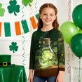 thumbnail image 3 of Tauxra Chandail de la Saint-Patrick pour Adultes, T-Shirt à Manches 3/4 Imprimé Col Rond, T-Shirt Graphique Trèfle Décontracté à Manches Longues pour Activités Festives, 3 of 6