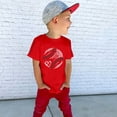 thumbnail image 6 of TIREOW Girls Oversized Baseball Print T-Shirts Kids Cute Print Short Sleeved Athletic Tee Shirt Teen Preppy Loose Blouse ﻿ (Red, 3-4 Years), 6 of 7