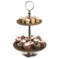 thumbnail image 6 of HUBERT® Countertop Display Stand 2 Tier Wood and Nickel Plated - 14 7/10"Dia x 21 5/8"H, 6 of 6