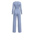 thumbnail image 7 of YHCY Women 2 Piece Loungewear Set Slim Long Sleeve Crewneck Trackshirts Fall Trendy Drawstring Waisted Wide Leg Sweatpants Comfy Stretchy Suits Comfy Sets Athletic Lounge Sweatsuit Blue Xs, 7 of 7