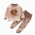 thumbnail image 4 of CAUYDY Kids Boy Sleepers Clothing for Child 5-7T 8-10Y Long Sleeve Shirt Elastic Pants 2 Piece Cute Set Boys Pjs Fall Winter Sizes 9-10 Years,Light Yellow, 4 of 5