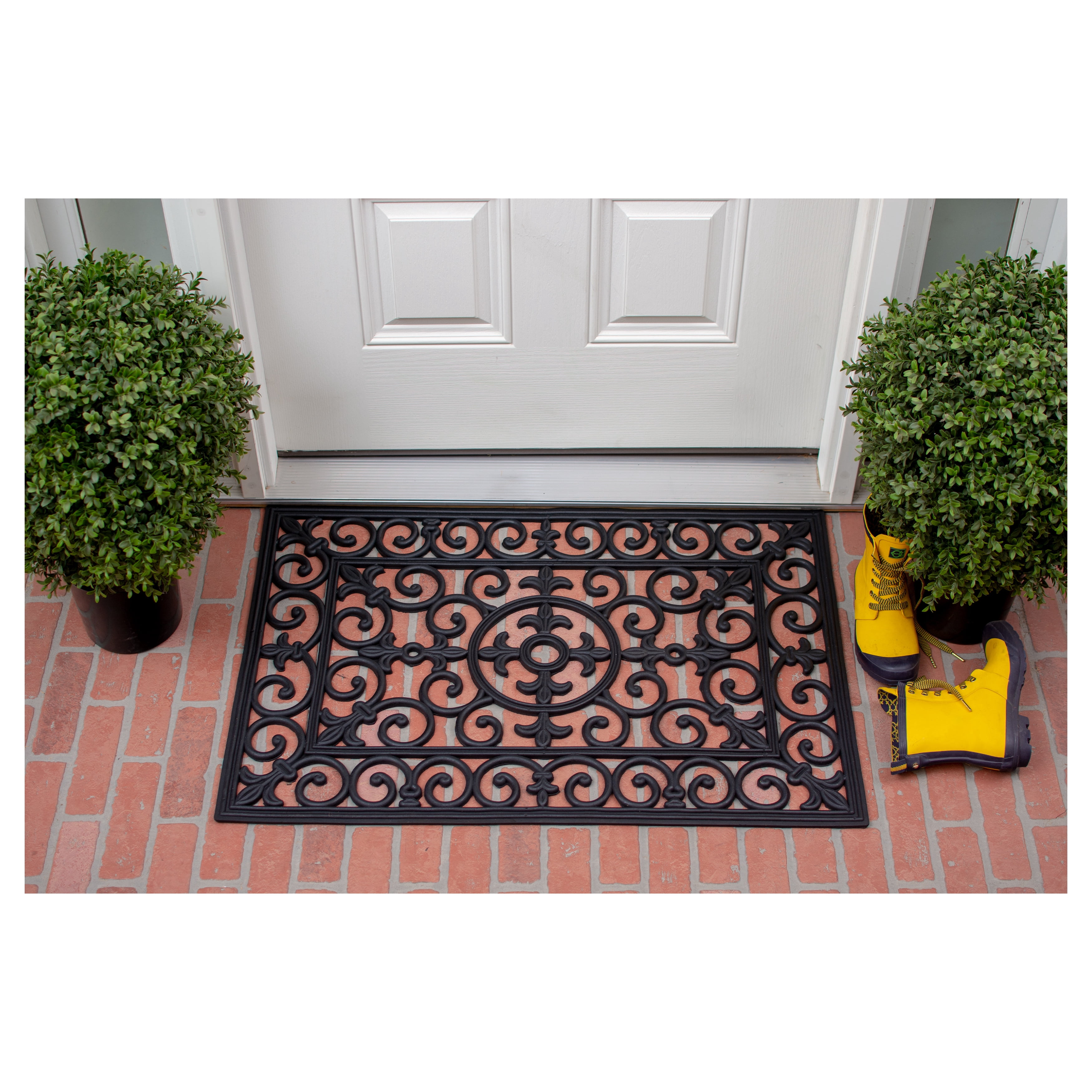 Calloway Mills Fleur De Lis Outdoor Rubber Doormat, 24" x 36"