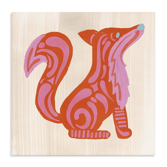 Stupell Industries Bohemian Whimsical Folk Fox Vibrance Canvas Art, 17 x 17, by The Paper Curator