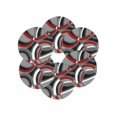 thumbnail image 7 of 13 Inch Round Placemats Set of 6, Grey Geometric Non Slip Heat Insulation PP Table Mats, Modern Abstract Black White Red Striped Washable Place Mats for Kitchen Dining Party Table Decor, 7 of 7