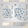 thumbnail image 3 of Corduroy Composite Fabric Tote Bag Magnetic Snap Large Capacity Crossbody Bag Beige Shoulder Strap Indigo Palm Pattern, 3 of 7