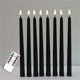 thumbnail image 1 of Velas Cónicas Negras Sin Llama de 12 Piezas Que Parpadean Con Temporizador Remoto de 10 Teclas, Velas LED Con Pilas para Ventanas, 1 of 10