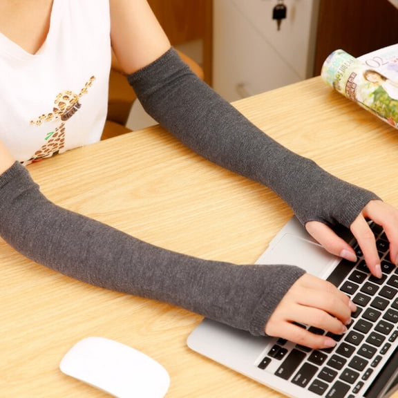 Lroveb Fingerless Gloves for Women Arm Heating Winter Hand Warm Gloves Heated Warmer Sleeve Gloves